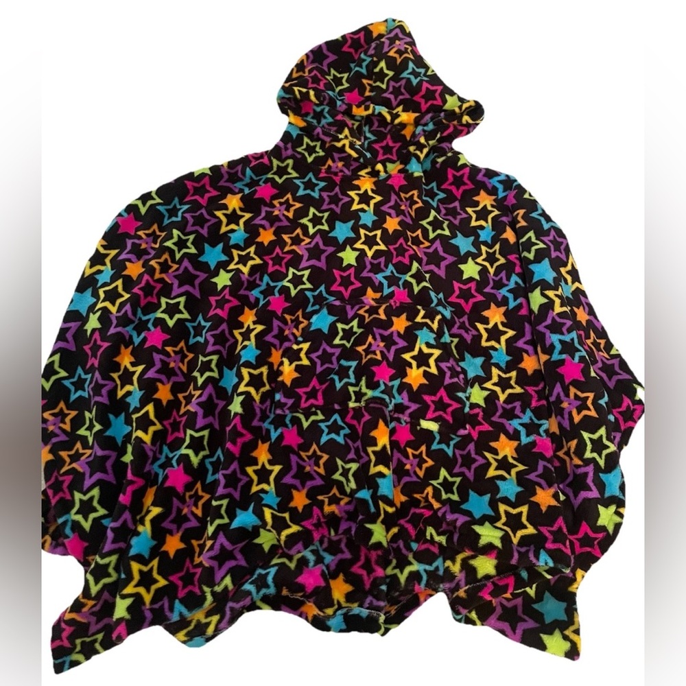NWT Fuzziez By Confetti O/S Star Plush Pullover Poncho